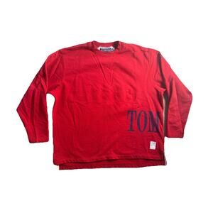 Tommy Hilfiger Wraparound Print Red Sweatshirt Tunic Size XL Vtg Y2K 90's Preppy